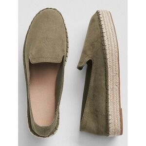 Gap Shoes Womens 7 Pangea Espadrille Loafer Olive Suede Round Toe Slip On Casual